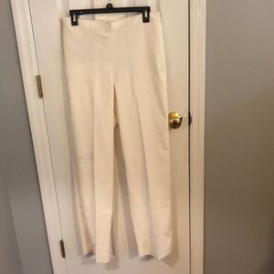 Ivory elastic dress pants, pockets, size 8
